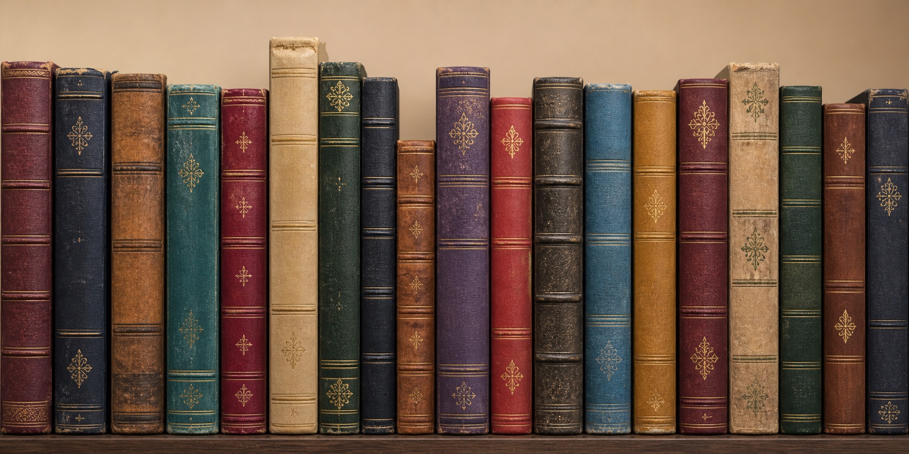 Большая подборка книг разных цветов и размеров